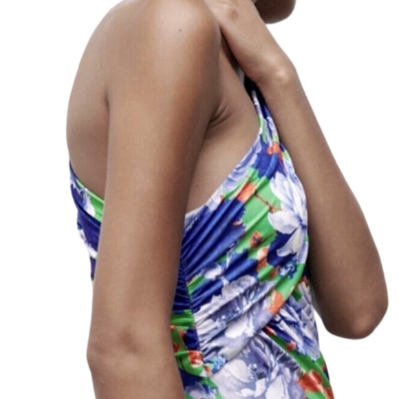 Zara Bodysuit Leotard Romper Top Tank Ruched Draped One Shoulder Asymmetric NWOT - Picture 6 of 16